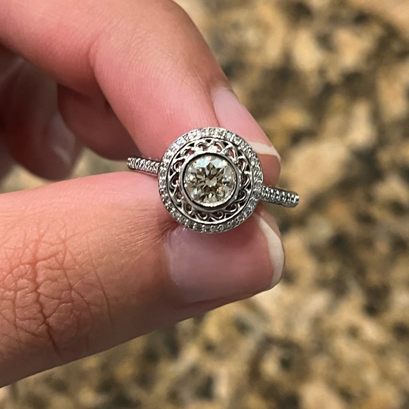 SOLD European cut diamond ring 14kt - Picture 7 of 7